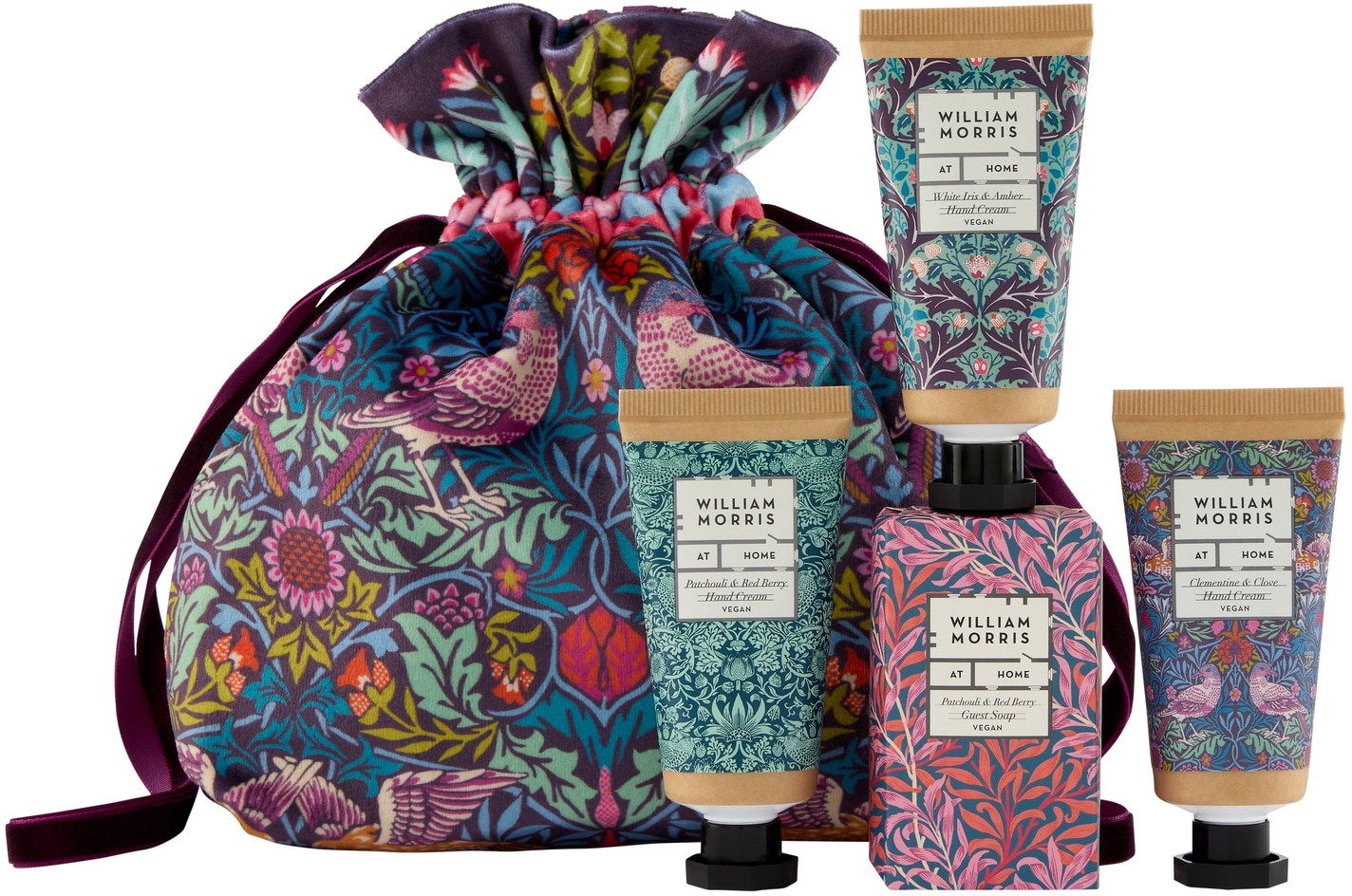 Heathcote & Ivory - William Morris - Bird & Yare-Velvet Pouch