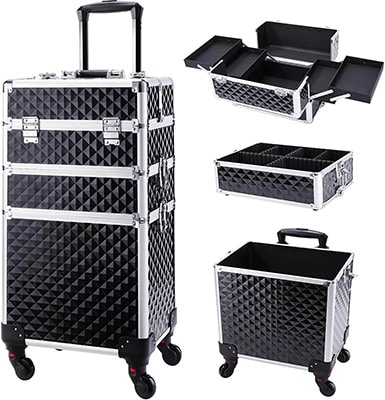 Trolley Make Up Case - Black Medium