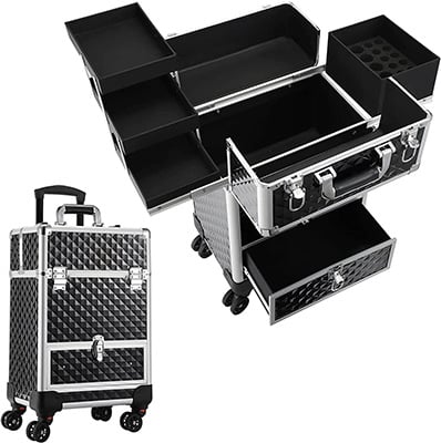 Trolley Make Up Case – Black Trolley Make Up Case - Black - Image 2