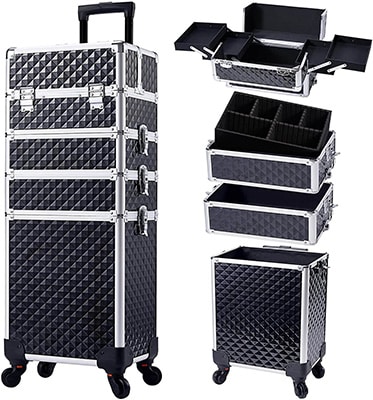 Trolley Make Up Case - Black Large