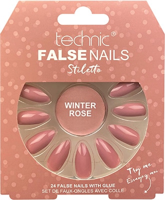 Technic Technic Stiletto Winter Rose False Nails Technic Technic Stiletto Winter Rose False Nails