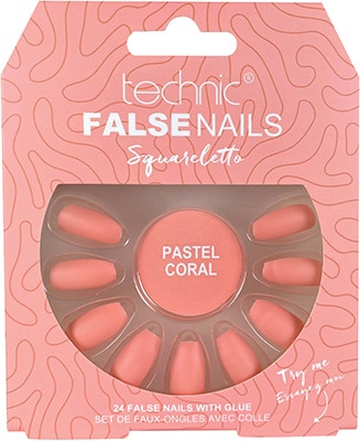 Technic False Nails – Squarletton Pastel Corals Technic False Nails - Squarletton Pastel Corals