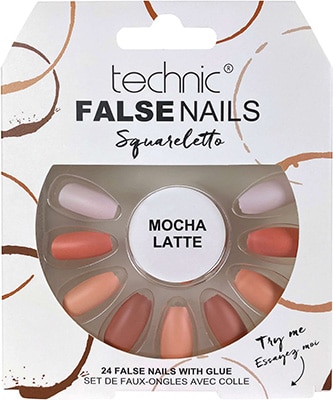 Technic False Nails – Squareletto Mocha Latte Technic False Nails - Squareletto Mocha Latte