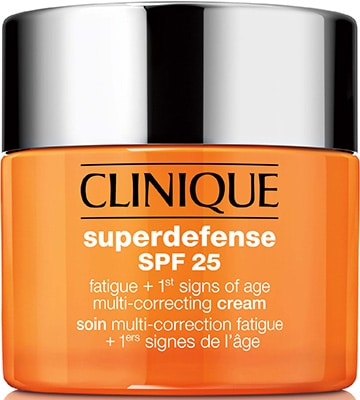 Clinique Superdefense* Broad Spectrum SPF 25 Fatigue + 1st Signs Of Age Multi-Correcting Cream Combination to Oily