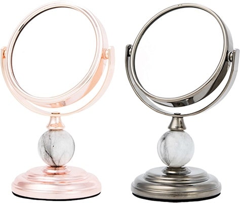 Danielle Mini Marble Mirrors x 2 Gunmetal + x 2 Rose Gold