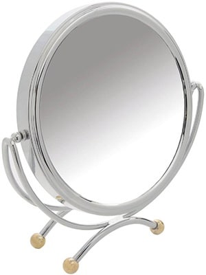 Danielle 20cm Chrome/ Gold Table Mirror x 10 Mag