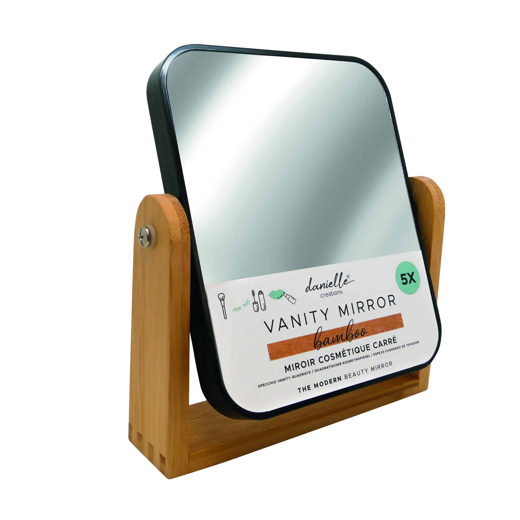 Danielle Bamboo Rectangular Vanity Mirror Black