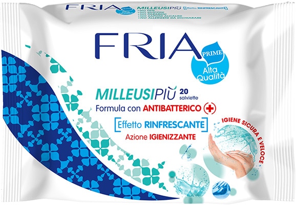 Fria MilleusiPiu Antibacterial Wipes x 20 Wipes Fria MilleusiPiu Antibacterial Wipes x 20 Wipes