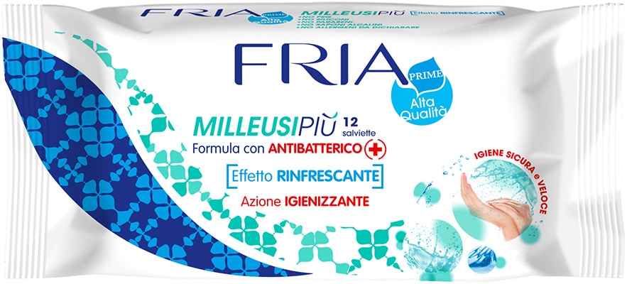 Fria MilleusiPiu Antibacterial Wipes x 12 Wipes Fria MilleusiPiu Antibacterial Wipes x 12 Wipes