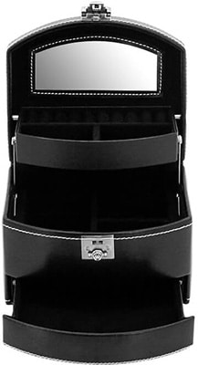 Friedrich Jewellery Case London Leather – Black – Half Round Friedrich Jewellery Case London Leather - Black - Half Round