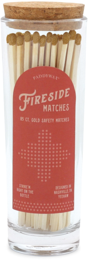 Gentlemens Hardware Paddy Wax Fireside Safety Matches - Red/Gold