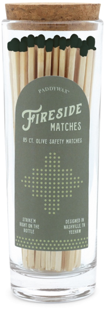 Gentlemens Hardware Paddy Wax Fireside Safety Matches - Olive/Green
