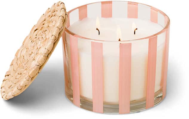 Gentlemen’s Hardware Paddy Wax Al Fresco Striped Glass Candle Peach Gentlemen's Hardware Paddy Wax Al Fresco Striped Glass Candle Peach