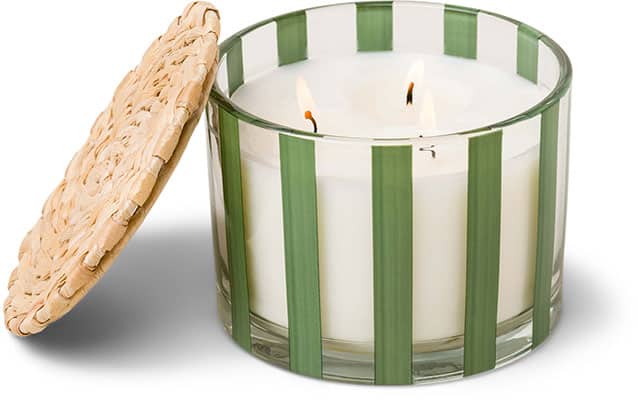 Gentlemen’s Hardware Paddy Wax Al Fresco Striped Glass Candle Green Gentlemen's Hardware Paddy Wax Al Fresco Striped Glass Candle Green