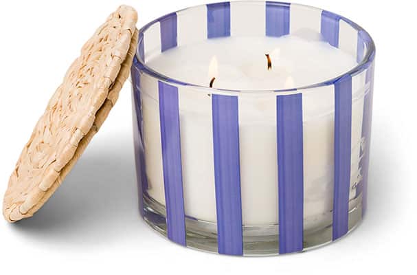 Gentlemen’s Hardware Paddy Wax Al Fresco Striped Glass Candle Blue Gentlemen's Hardware Paddy Wax Al Fresco Striped Glass Candle Blue