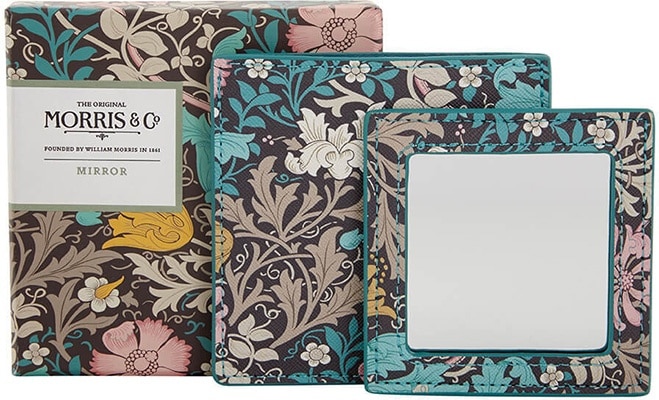 Morris & Co.  Honeysuckle & Pink Clay - Mirror in Pouch