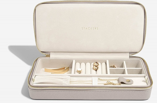 Stackers Taupe Sleek Necklace Travel Jewellery Box Stackers Taupe Sleek Necklace Travel Jewellery Box