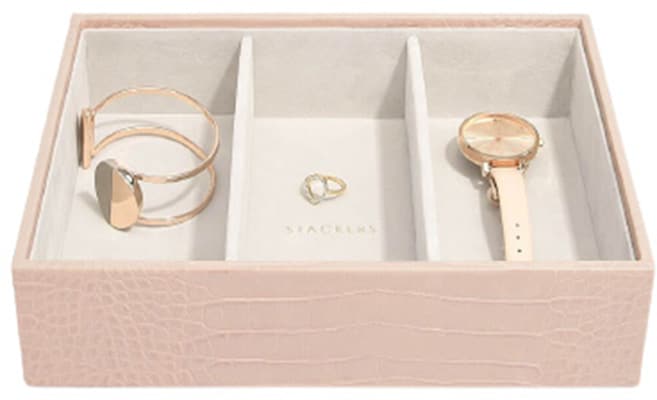 Stackers Stackers Pastel Pink Croc Stacker Deep 3 Section Stackers Stackers Pastel Pink Croc Stacker Deep 3 Section