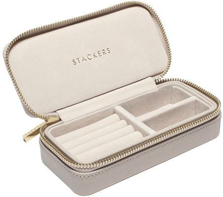 Stackers Taupe Zip Up Mid Size Travel Jewellery Box Stackers Taupe Zip Up Mid Size Travel Jewellery Box