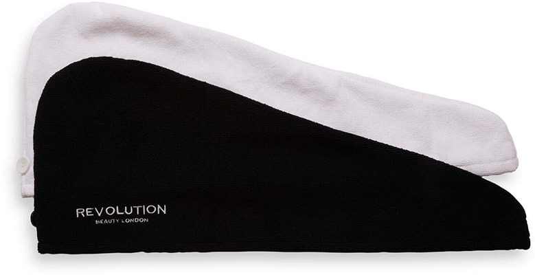 Revolution Haircare 2 pack Microfibre Hair Wrap Black/White Revolution Haircare 2 pack Microfibre Hair Wrap Black/White