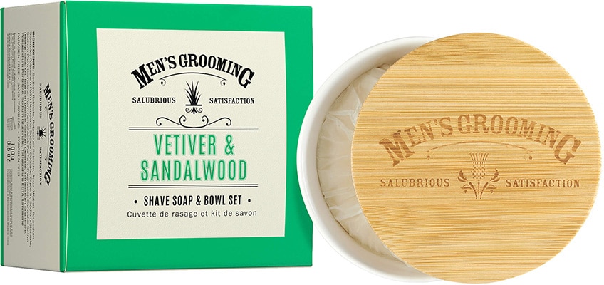 Scottish Fine Soaps  Vetiver & Sandalwood Shave Soap & Bowl