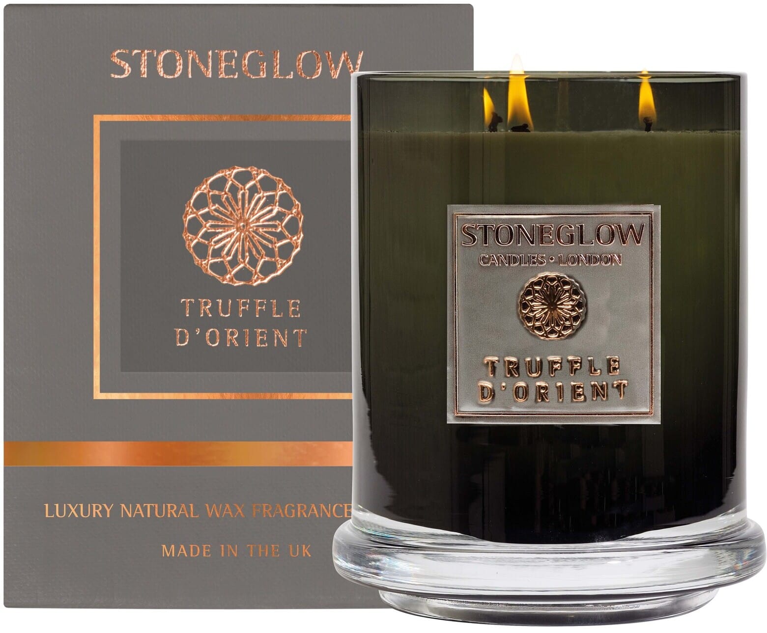 Stoneglow Metallique – Truffle D’Orient – Multi Wick Candle (200hrs) Stoneglow Metallique - Truffle D'Orient - Multi Wick Candle (200hrs)