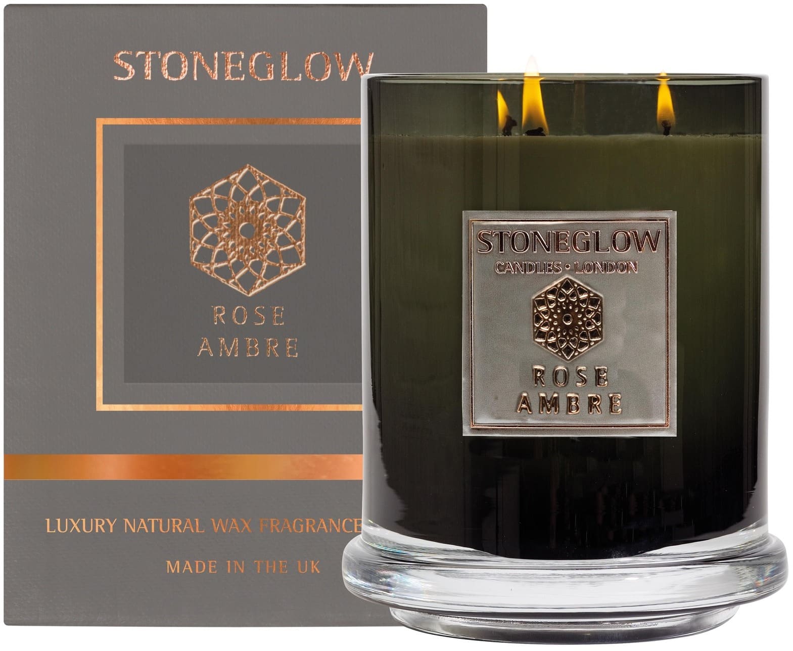 Stoneglow Metallique – Rose Ambre – Multi Wick Candle (200hrs) Stoneglow Metallique - Rose Ambre - Multi Wick Candle (200hrs)