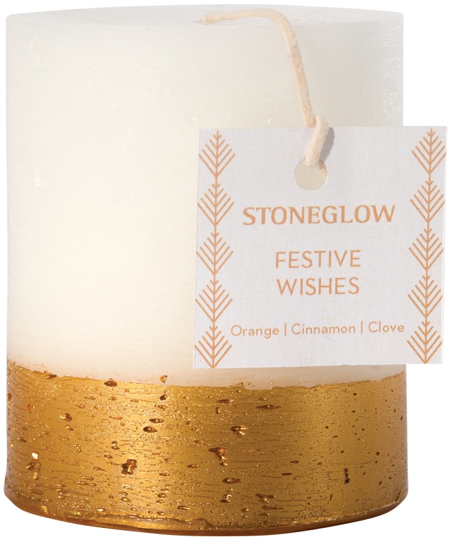 Stoneglow Seasonal Collection - Festive Wishes - Short Pillar