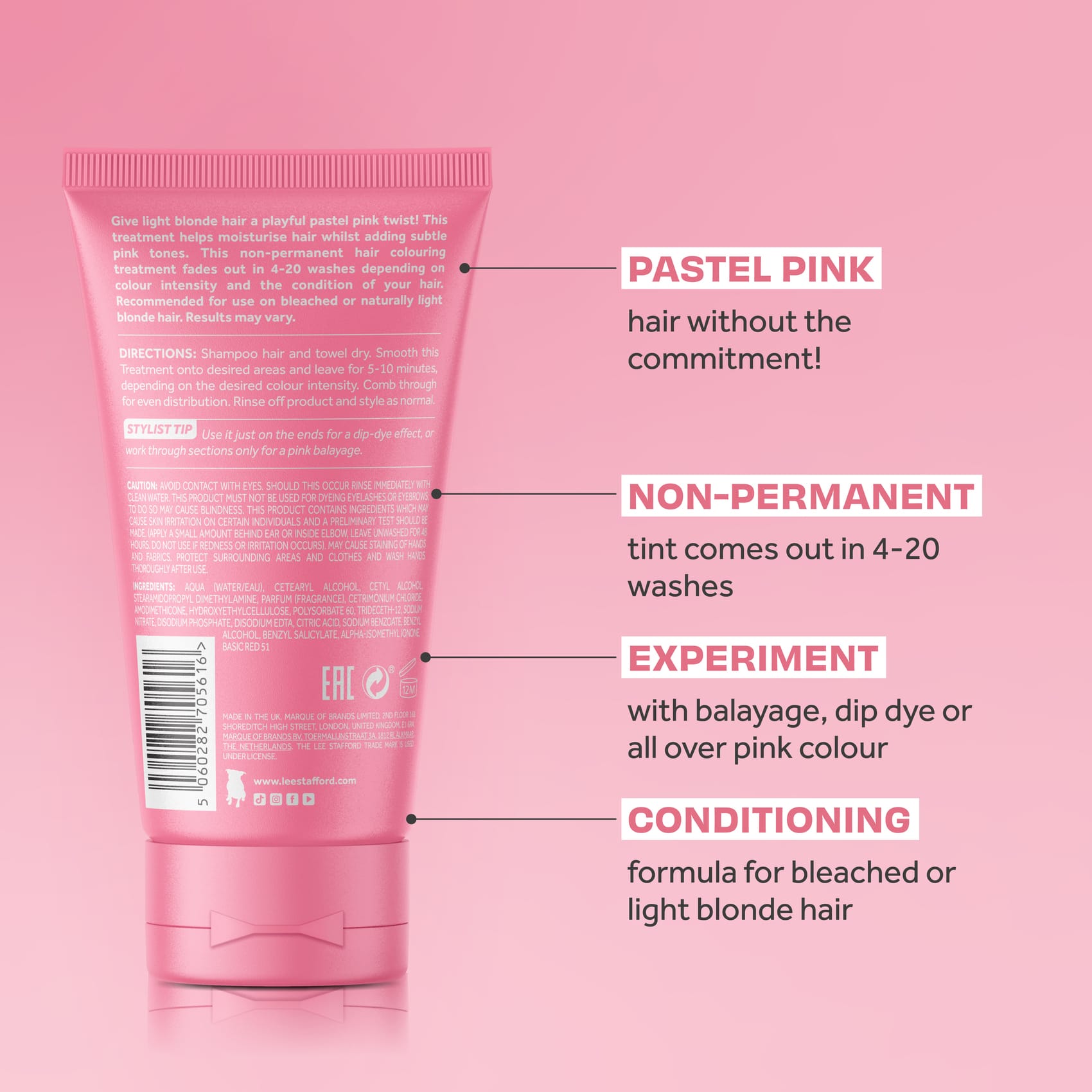 Lee Stafford Bleach Blondes Kiss Of Colour Temporary Colour Treatment – Playful Pink Lee Stafford Bleach Blondes Kiss Of Colour Temporary Colour Treatment - Playful Pink - Image 2