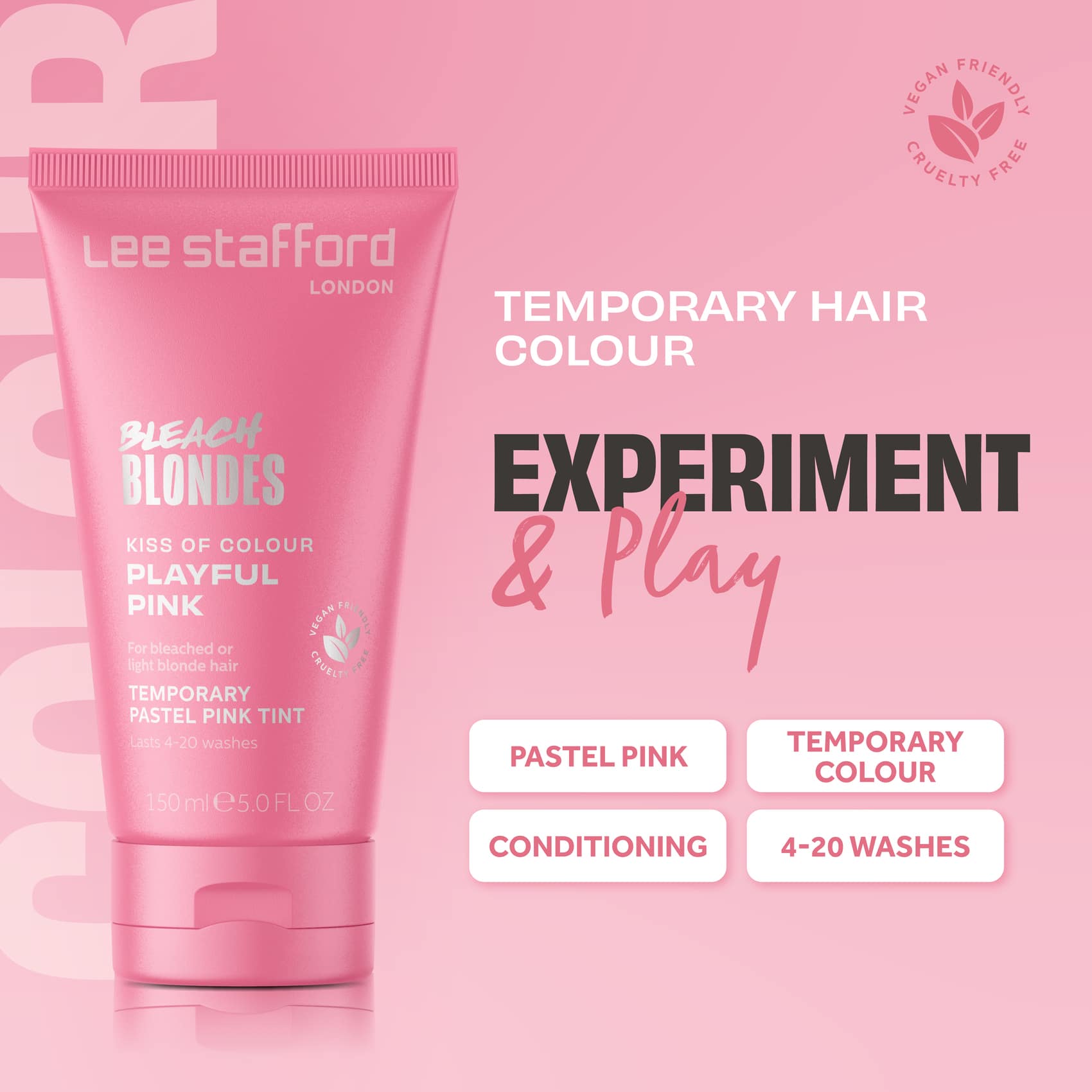 Lee Stafford Bleach Blondes Kiss Of Colour Temporary Colour Treatment – Playful Pink Lee Stafford Bleach Blondes Kiss Of Colour Temporary Colour Treatment - Playful Pink - Image 3