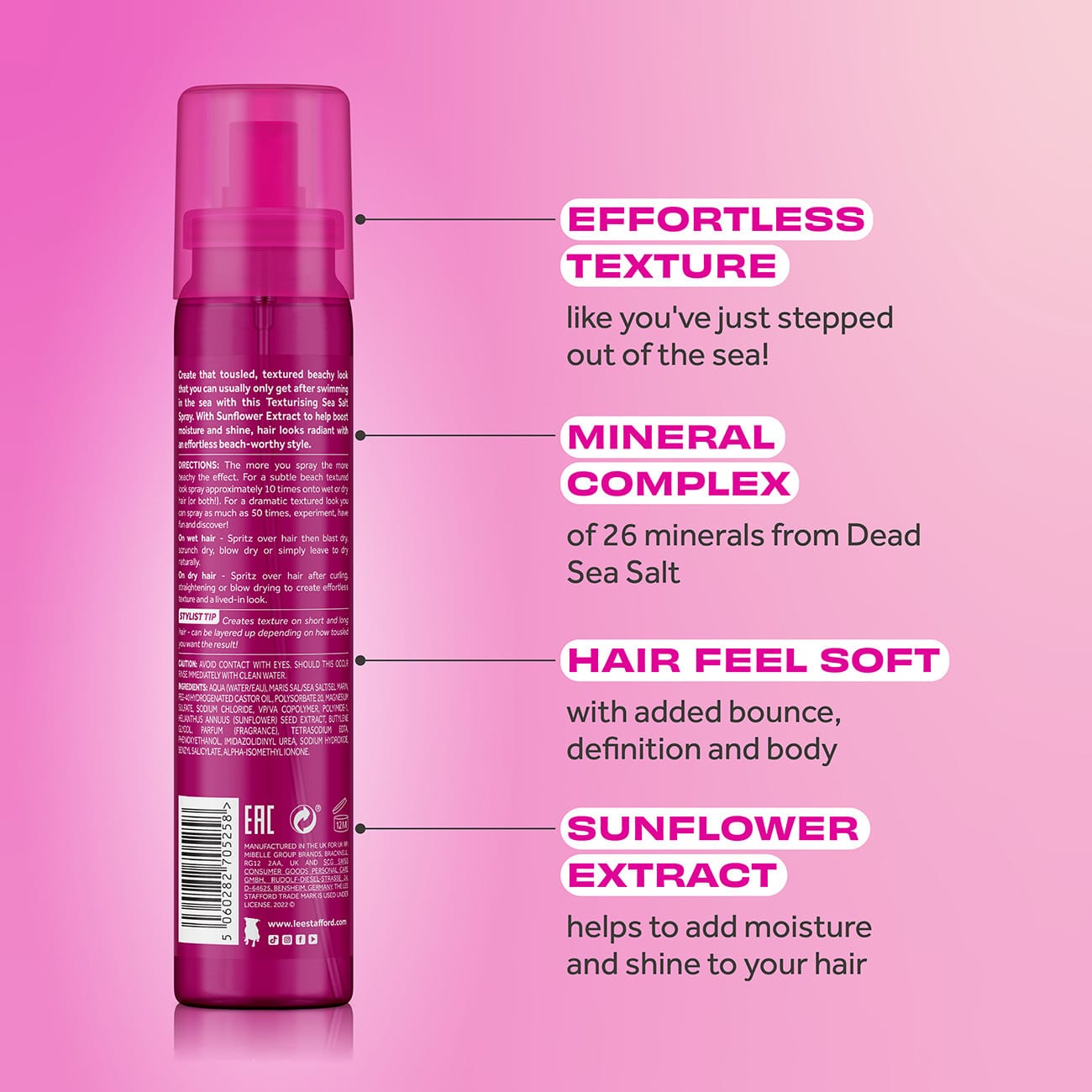 Lee Stafford Styling Texturising Sea Salt Spray Lee Stafford Styling Texturising Sea Salt Spray - Image 2