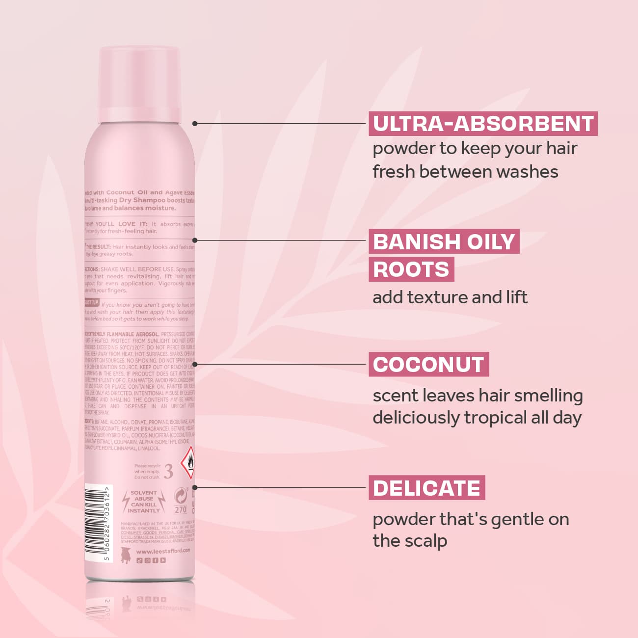 Lee Stafford Coco Loco Texturising Dry Shampoo Lee Stafford Coco Loco Texturising Dry Shampoo - Image 2