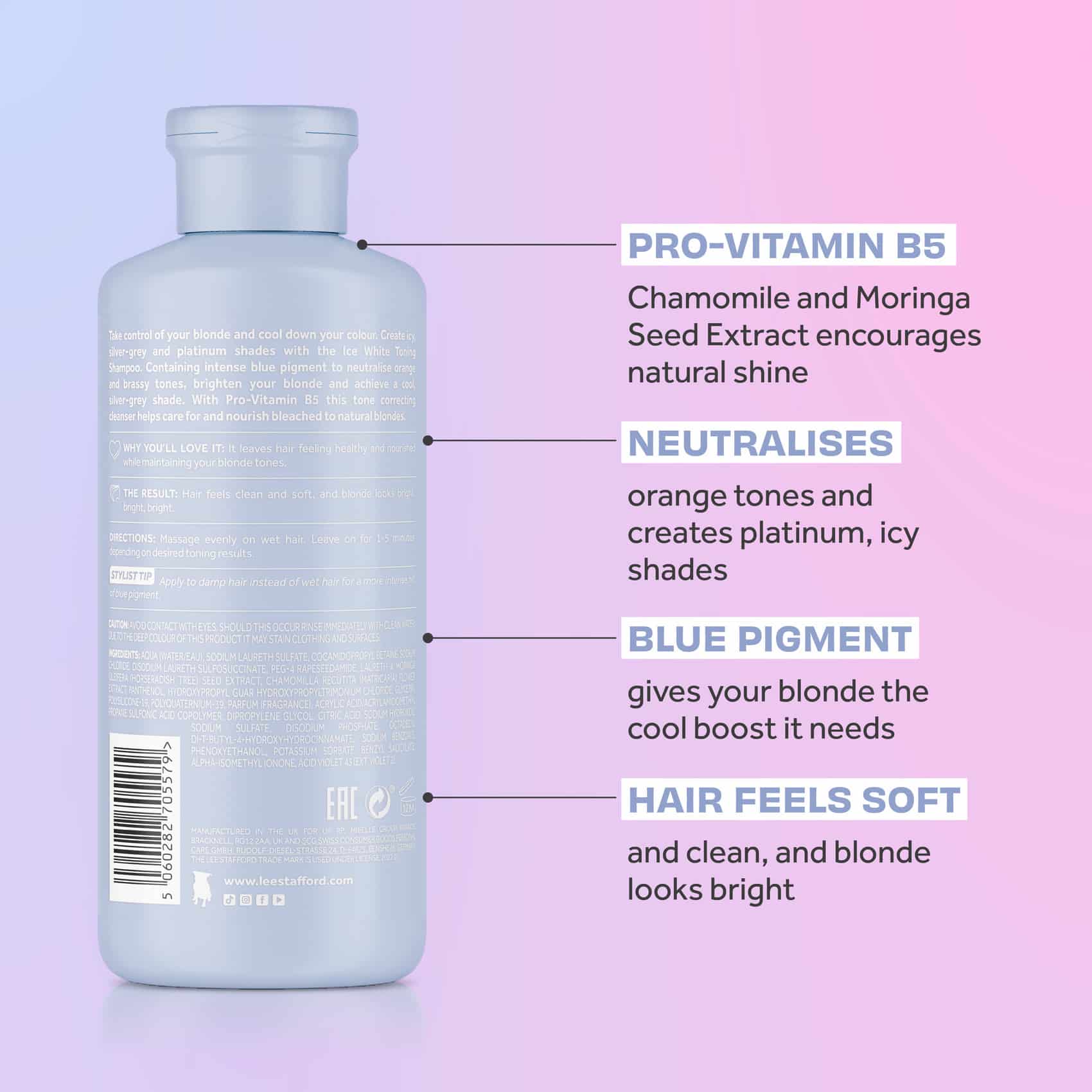 Lee Stafford Bleach Blondes Ice White Toning Shampoo Lee Stafford Bleach Blondes Ice White Toning Shampoo - Image 2