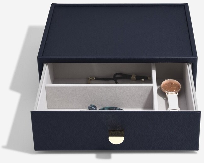 Stackers Classic Drawer Set Of 2 Navy Stackers Classic Drawer Set Of 2 Navy - Image 3