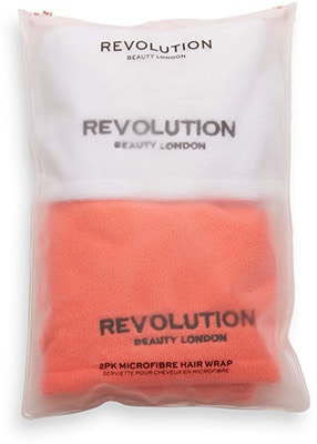 Revolution Haircare 2 pack Microfibre Hair Wrap White/Coral Revolution Haircare 2 pack Microfibre Hair Wrap White/Coral - Image 2
