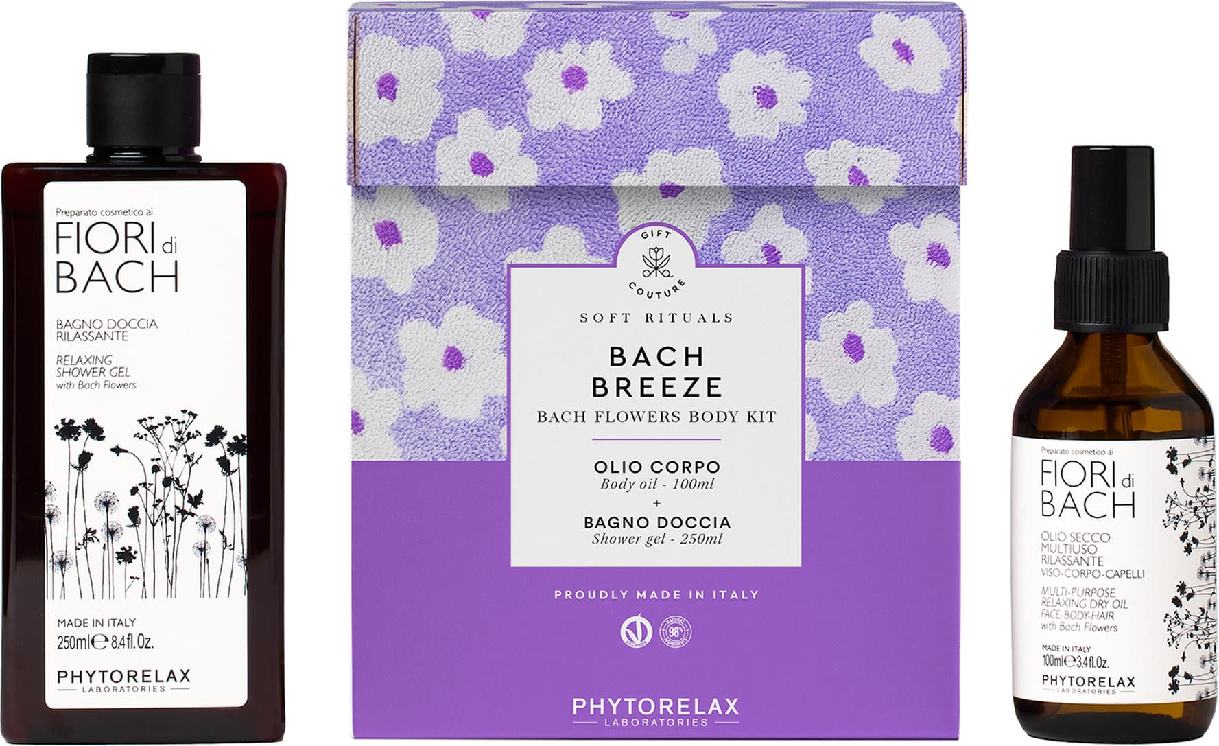 Phytorelax Set Bach Flowers Vegan Dry Oil + Shower Gel