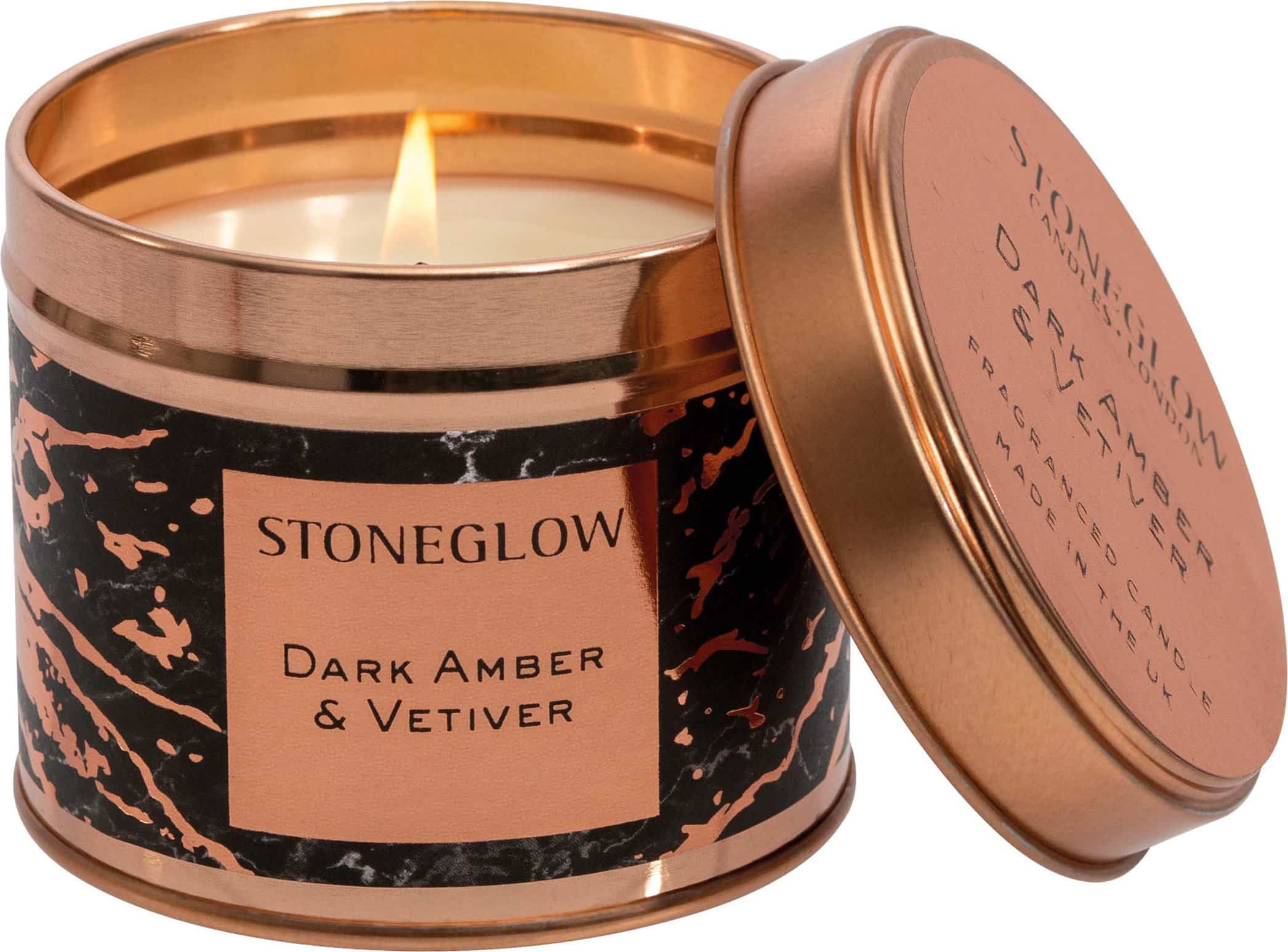 Stoneglow Luna – Dark Amber & Vetiver Candle Tin Stoneglow Luna - Dark Amber & Vetiver Candle Tin