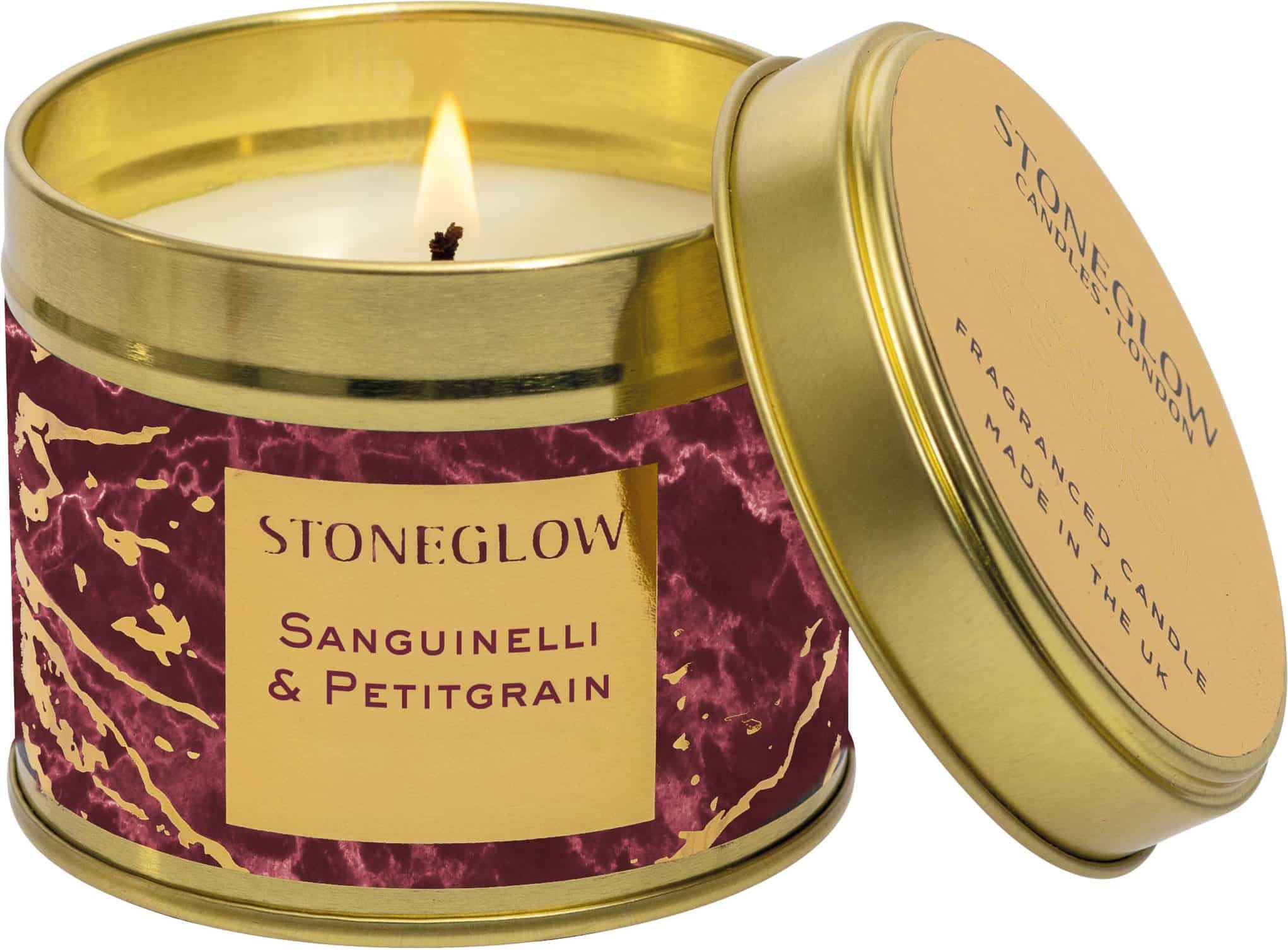 Stoneglow Luna -Sanguinelli & Petitgrain Candle Tin