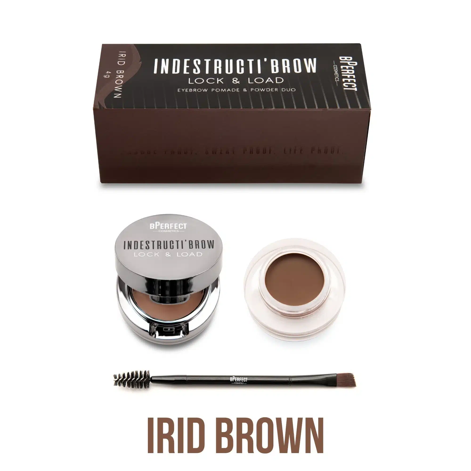 BPerfect Indestructibrow Brow Lock & Load Eyebrow Pomade & Powder Duo Irid Brown