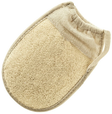 Hydrea London Organic Egyptian Cotton & Loofah Elasticated Mitt