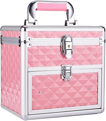 Make Up Case Aluminium - Pink Small