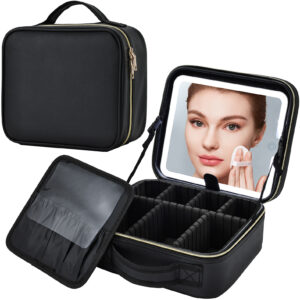 Big Rock Trading – Big Make Up Bag Black With Led Mirror Accessories