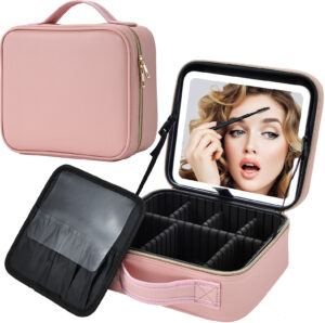 Big Rock Trading – Big Make Up Bag Pink With Led Mirror Accessories